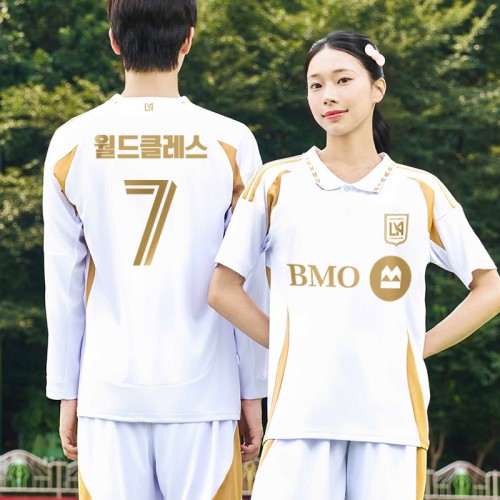 BF502 LAFC 어웨이 반팔 긴팔/축구 반티/백색 골드/아동