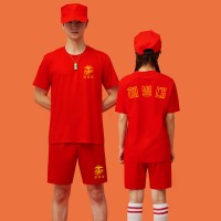 해병대 빨강 반팔 티셔츠 반티/반바지/조교모자 옷/체육대회