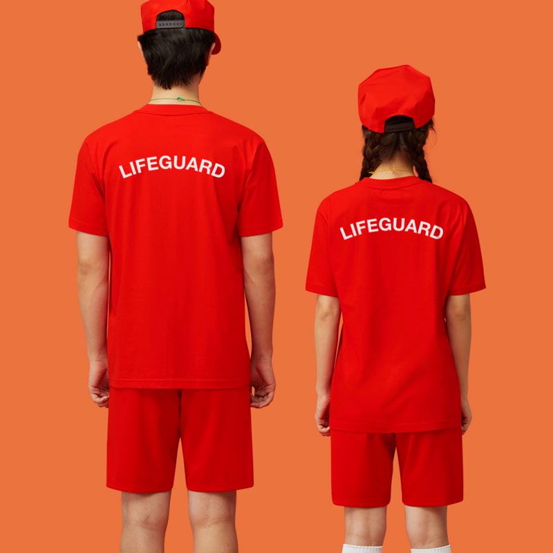 해상구조대 라이프가드 빨강 반팔 티셔츠 반티/쿨론/lifeguard 안전요원