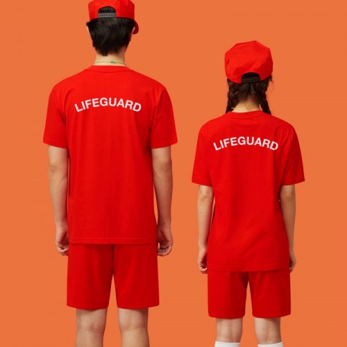 해상구조대 라이프가드 빨강 반팔 티셔츠 반티/쿨론/lifeguard 안전요원