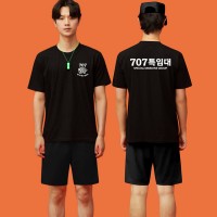 707 특임대 반티 검정 반팔 티셔츠(제707특수임무단)