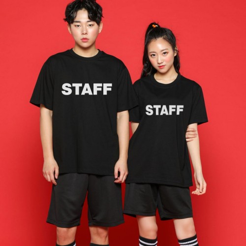 스탭 STAFF 검정 반팔 티셔츠
