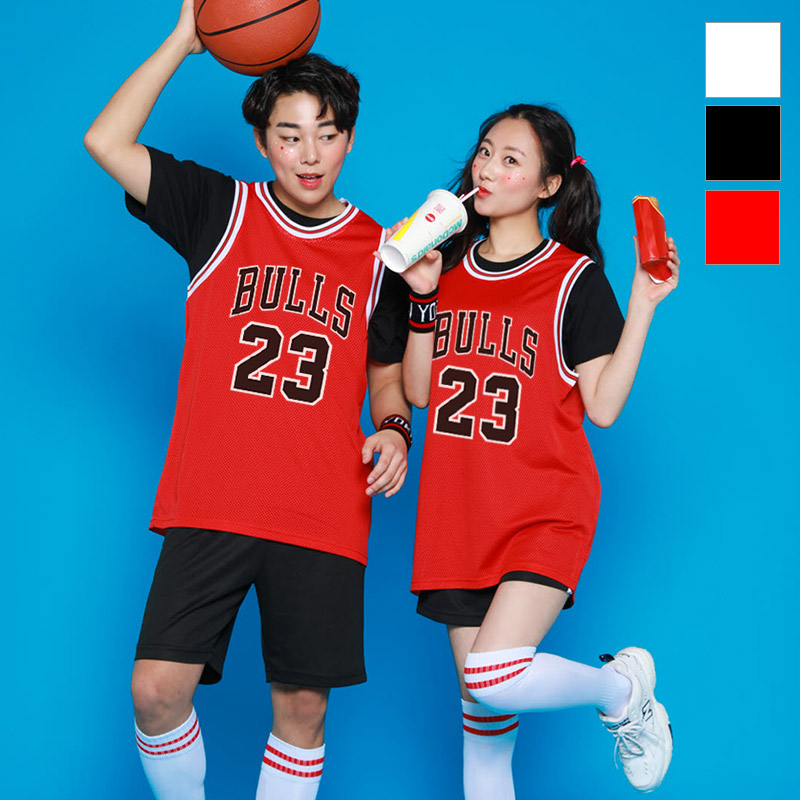 불스 BULLS 농구 나시/빨강/검정/백색