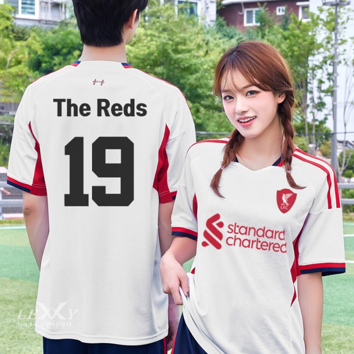 LF578 리버풀 어웨이 반팔/축구 반티/백색 자주색