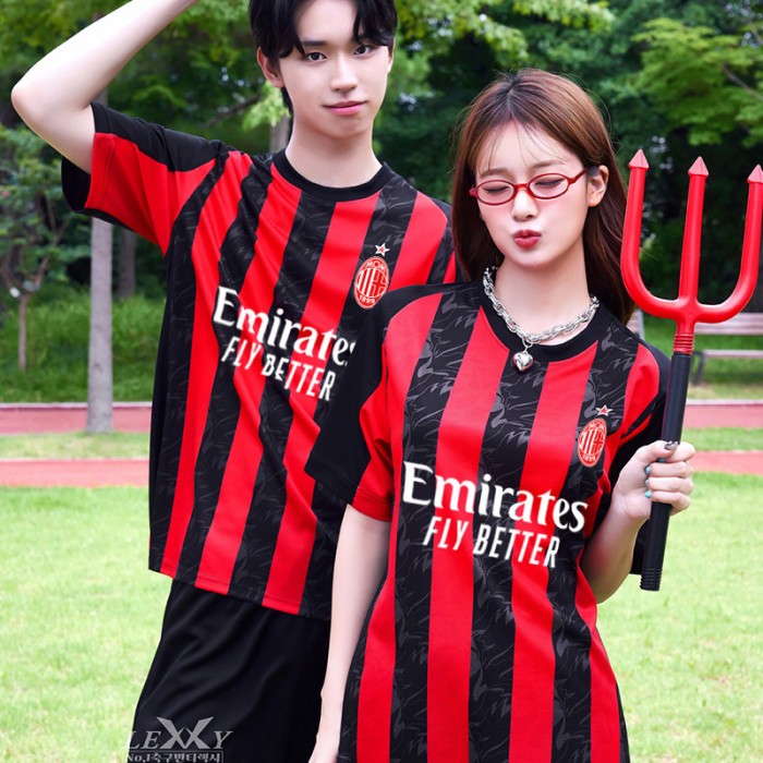 LF585 AC밀란 홈 반팔 긴팔/축구복 반티/빨검