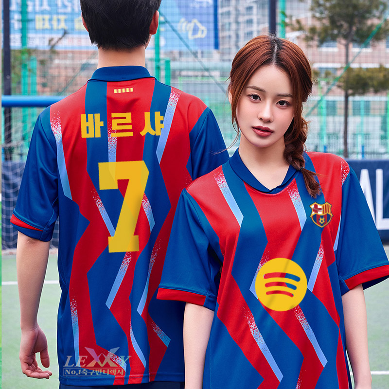 LF594 바르셀로나 포드형 반팔 긴팔/축구 반티/빨강 파랑