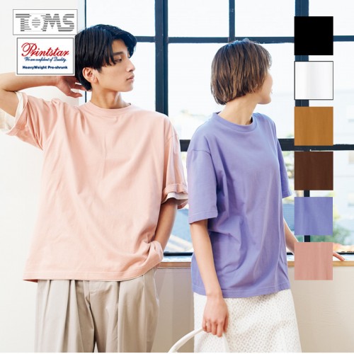 톰스 오버핏 17수 라운드 반팔 티셔츠